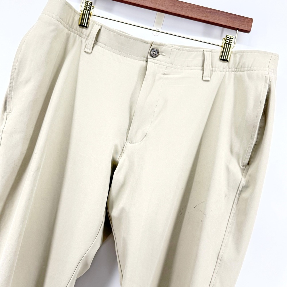 Under Armour Jogger Pants Men 36/30 Khaki Stretch Tapered Activewear Performance